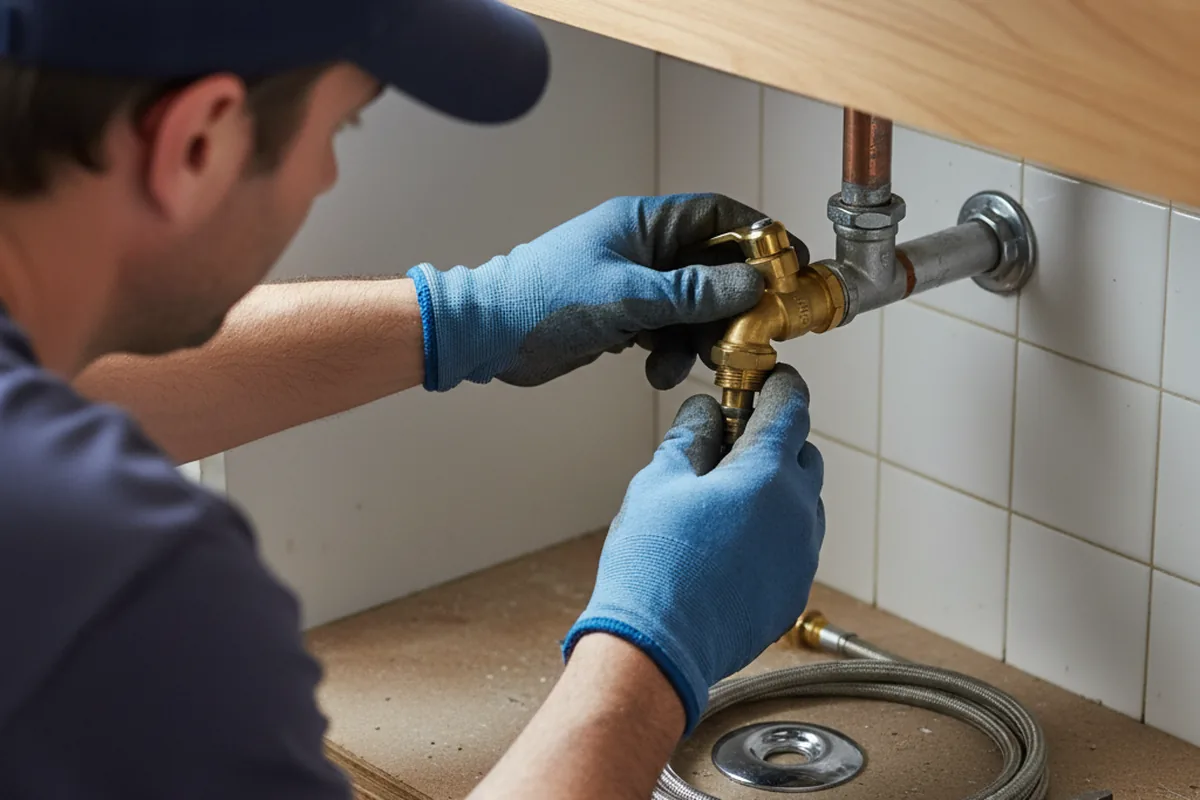 Shutoff valve and fitting work during Faucet and Fixture Repair in Union Point